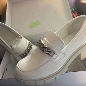 Brand new women’s white loafers